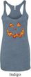 Halloween Jack O Lantern Skull Ladies Tri Blend Racerback Tank Top
