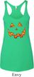 Halloween Jack O Lantern Skull Ladies Tri Blend Racerback Tank Top