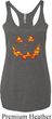 Halloween Jack O Lantern Skull Ladies Tri Blend Racerback Tank Top