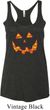 Halloween Jack O Lantern Skull Ladies Tri Blend Racerback Tank Top
