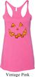 Halloween Jack O Lantern Skull Ladies Tri Blend Racerback Tank Top