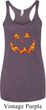 Halloween Jack O Lantern Skull Ladies Tri Blend Racerback Tank Top