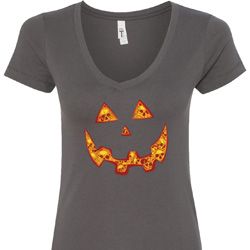 Halloween Jack O Lantern Skull Ladies V-Neck Shirt Halloween Jack O Lantern Skull Ladies V-Neck Shirt