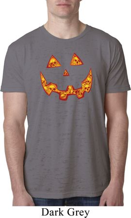Halloween Jack O Lantern Skull Mens Burnout Shirt