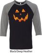 Halloween Jack O Lantern Skull Mens Raglan Shirt