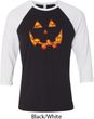 Halloween Jack O Lantern Skull Mens Raglan Shirt