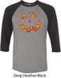 Halloween Jack O Lantern Skull Mens Raglan Shirt