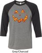 Halloween Jack O Lantern Skull Mens Raglan Shirt