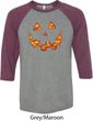 Halloween Jack O Lantern Skull Mens Raglan Shirt