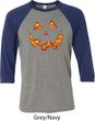 Halloween Jack O Lantern Skull Mens Raglan Shirt