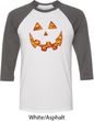 Halloween Jack O Lantern Skull Mens Raglan Shirt