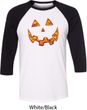 Halloween Jack O Lantern Skull Mens Raglan Shirt