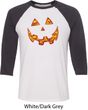 Halloween Jack O Lantern Skull Mens Raglan Shirt