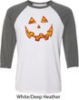 Halloween Jack O Lantern Skull Mens Raglan Shirt