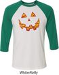 Halloween Jack O Lantern Skull Mens Raglan Shirt