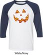 Halloween Jack O Lantern Skull Mens Raglan Shirt
