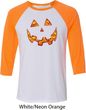 Halloween Jack O Lantern Skull Mens Raglan Shirt