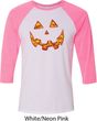 Halloween Jack O Lantern Skull Mens Raglan Shirt