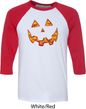 Halloween Jack O Lantern Skull Mens Raglan Shirt