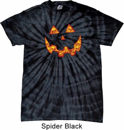 Halloween Jack O Lantern Skull Spider Tie Dye Shirt