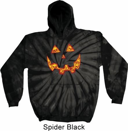 Halloween Jack O Lantern Skull Tie Dye Hoodie