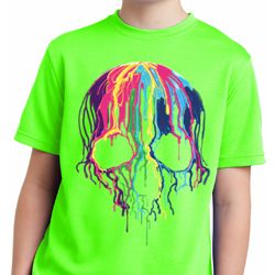 Halloween Melting Skull Kids Moisture Wicking Shirt
