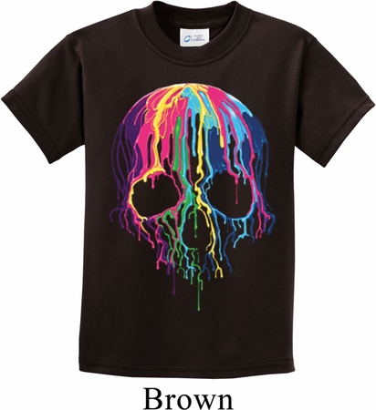 Halloween Melting Skull Kids Shirt