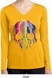 Halloween Melting Skull Ladies Dry Wicking Long Sleeve Shirt