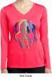 Halloween Melting Skull Ladies Dry Wicking Long Sleeve Shirt