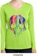 Halloween Melting Skull Ladies Dry Wicking Long Sleeve Shirt