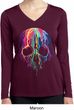 Halloween Melting Skull Ladies Dry Wicking Long Sleeve Shirt