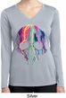 Halloween Melting Skull Ladies Dry Wicking Long Sleeve Shirt