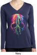 Halloween Melting Skull Ladies Dry Wicking Long Sleeve Shirt
