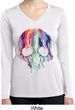Halloween Melting Skull Ladies Dry Wicking Long Sleeve Shirt