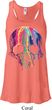 Halloween Melting Skull Ladies Flowy Racerback Tanktop