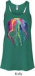 Halloween Melting Skull Ladies Flowy Racerback Tanktop