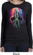 Halloween Melting Skull Ladies Long Sleeve Shirt