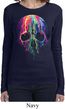 Halloween Melting Skull Ladies Long Sleeve Shirt