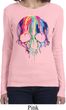 Halloween Melting Skull Ladies Long Sleeve Shirt