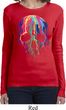 Halloween Melting Skull Ladies Long Sleeve Shirt