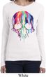 Halloween Melting Skull Ladies Long Sleeve Shirt
