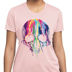 Halloween Melting Skull Ladies Moisture Wicking Shirt Halloween Melting Skull Ladies Moisture Wicking Shirt