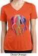 Halloween Melting Skull Ladies Moisture Wicking V-neck Shirt