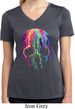 Halloween Melting Skull Ladies Moisture Wicking V-neck Shirt