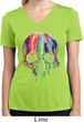 Halloween Melting Skull Ladies Moisture Wicking V-neck Shirt
