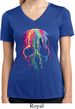 Halloween Melting Skull Ladies Moisture Wicking V-neck Shirt
