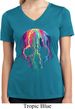 Halloween Melting Skull Ladies Moisture Wicking V-neck Shirt