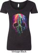Halloween Melting Skull Ladies Scoop Neck Shirt