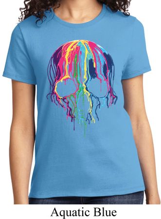 Halloween Melting Skull Ladies Shirt