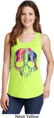 Halloween Melting Skull Ladies Tank Top